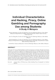 Air pollution from industrial and vehicular emissions; Pdf Individual Characteristics And Hacking Piracy Online Gambling And Pornography Use Among Students A Study In Malaysia