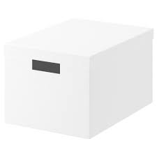 Tjena White Storage Box With Lid 25x35x20 Cm Ikea Storage Boxes With Lids White Storage Box Ikea