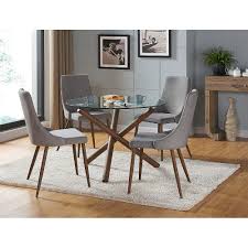 Yaheetech dining chairs fabric parson chairs with rubber wood legs and upholstered backrest for dining room, living room, hotel, restaurants, set of 4, khaki. Nspire Whi Cora Walnut Parson Dining Chair With Grey Polyester Seat Set Of 2 The Home Depot Canada