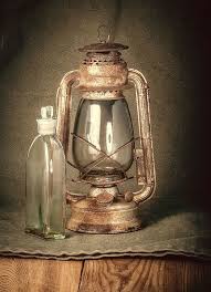 Rusty Lamp And A Bottle Of Kerosene Old Lanterns Old Lamps Fine Art Painting Oil