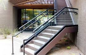 Custom treads, wood handrail, box newel posts, & balusters. Metal Stair Railings Arizona Wrought Iron Stainless Steel Copper
