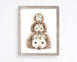Hedgehog Art Print Woodland Animal Print Forest Wall Art Etsy Forest Wall Art Woodland Animal Prints Hedgehog Art
