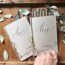 His And Her Vow Cards Vow Card Keepsakes Bride And Groom Etsy Vow Book Vows Wedding Party Cards