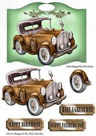 Click To Add Old Vintage Brown Car On Country Wall Plaque To Your Craftsuprint Basket Decoupage Paper Printable Card Patterns 3d Cards