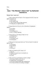 Minister S Black Veil Quiz This Is A Quiz On The Short Language Arts Activities Language Art Activities Teacher Documentation American Literature