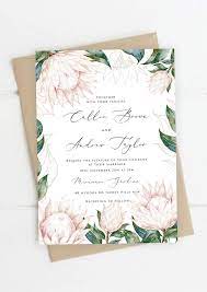 Printable Wedding Invitation Template Protea Floral Etsy Wedding Invitations Printable Templates Printable Wedding Invitations Wedding Invitation Templates