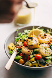 This easy marinated shrimp salad is full of fresh flavor! Super Fresh Grilled Shrimp Salad With Honey Mustard Dressing Recipe Little Spice Jar