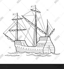 Each of the pages, showcase an illustration related to pirates, such as a hook, parrot and a treasure chest. Sketch Sailboat Ship Vector Photo Free Trial Bigstock