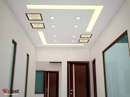 The glossy gypsum board perfectly complements the shiny, bright led lights in the background. Modern Main Hall Pop Design Ceiling Design For Hall