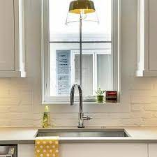 So i painted a fake brick wall backsplash on my walls, i simply used. Kitchen Design Decor Photos Pictures Ideas Inspiration Paint Colors And Remodel White Brick Backsplash Brick Kitchen Trendy Kitchen Tile
