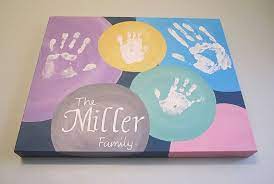 Weitere ideen zu kinderbasteleien, bastelarbeiten, basteln mit kindern. Family Handprint Canvas Art Handprint Crafts Crafts Family Crafts