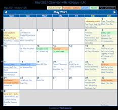 United kingdom bank holidays 2019. May 2021 Calendar With Holidays United Kingdom