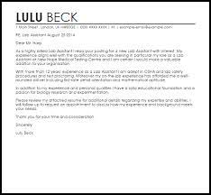 Cover letter examples acts as an introduction to the resume or the curriculum vitae. Lab Assistant Cover Letter Sample Cover Letter Templates Examples