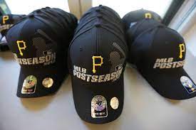 Rows Of Pittsburgh Pirates Hats Indicating The Teams Participation In Postseason Play Are Ready For Sale At The Team S Pittsburgh Pirates Pirate Hats Pnc Park