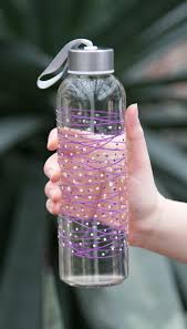 Sunny By Sue Purple Tangle Glass Water Bottle Decorated Water Bottles Bottle