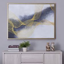 Find framed art prints at wayfair. Navy Vibes Framed Canvas Print Blue And Gold Canvas