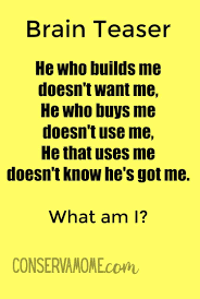 Test your logic with a portion of 15 love riddles with twisted answers! Conservamom Riddle Of The Day Conservamom