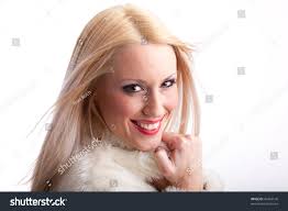 Beautiful Blond Girl Full Frame Studio Stock Photo 45494146