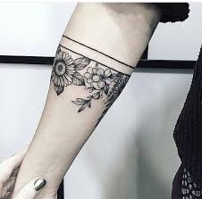 Arm Band Flowers Forearm Band Tattoos Cuff Tattoo Arm Band Tattoo For Women