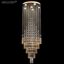 Vallkin Round Led Chandelier Light Clear K9 Crystal Lighting Hanging Lamps Fixtures With D60cm H180cm Crystal Chandelier Crystal Lighting Modern Ceiling Lamps