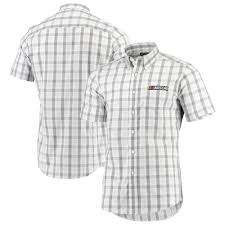 Arca menards series driver derrick lancaster, who was involved in a fiery crash with five laps to go in saturday's general tire 200, was transported to a. Mens Antigua Blackwhite Nascar Woven Crew Button Down Shirt