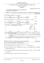 Subiecte Simulare Evaluare Nationala 2019 Proba La Matematica Clasa A Vii A