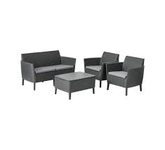 It's a companion piece to the curved patio set we made new cushions for in another post (200702xht). Keter Salemo 4 Piece Lounge Set Moulded Wicker Wicker Patio Furniture Patio Furniture Patio Home Garden Makro Online Site