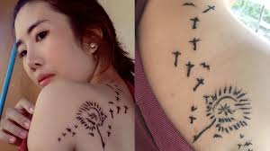 A sak yant design, chanting, script and the praying are. Us 9 Tattoo Thai Woman Asks For Dandelion Gets Christian Crosses On Shoulder Blade Photos Coconuts Bangkok