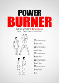 Power jacks are similar to jumping jacks, however the main difference in between this and jumping jumping jacks are cardiovascular exercises, which uses oxygen to stimulate energy demands and. Power Burner Workout