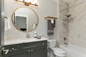 The dual sinks back up to the standup shower and a bathtub. Trust Us These Modern Bathroom Design Ideas Have Major Staying Power