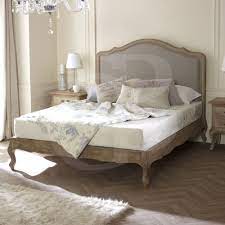 Egb49 French Solid Limed Oak Linen Upholstered Bed In Double King And Super King Upholstered Beds Superking Bed Upholstered Bedroom