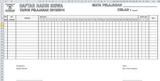 Format Absen Satu Bulan Buku Pelajaran Kepala Sekolah Desain Cv