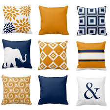 Howard elliott coco sapphire 20x20 pillow by howard elliott collection (2) $67. Blue Sofa Orange Pillows Novocom Top