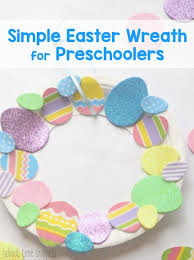 I love the bright and cheery colors and patterns! Paper Plate Easter Wreath Kid Craft School Time Snippets