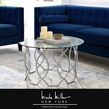 Where can i find coffee tables? Nicole Miller Tamlyn Coffee Table Clear Glass Round Top Sturdy Metal Frame Elegant Look Walmart Canada
