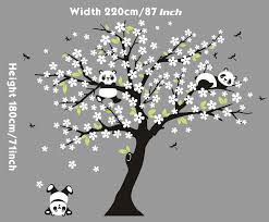 Black And White Cherry Blossom Wall Art Luckkyy Three Playful Pandas Bear On Cherry Blossom Tree Wall Decal Tree Wall Sticker Nursery And Tree Wall Stickers Tree Wall Decal Tree Wall Stickers Nursery