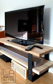Tv Stand With Iron Stand Mueble Tv Madera Muebles Flotantes Para Tv Muebles De Parota