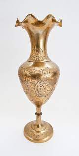 Old indian antique brass items. Vintage Brass Vase India Brass Beautiful Etching Tall 12 On Etsy 39 00 Vintage Brass Brass Vase Bastar Art