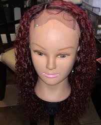Ombré Red Deep Curly Closure Wig Hair accessories