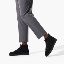 Lou Spikes - High-top sneakers - Suede and spikes - Black - Men - Christian  Louboutin Germany
