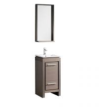 If you have a small bathroom 18 inch deep bathroom vanity perfect option. 16 5 Inch Small Gray Oak Modern Bathroom Vanity Set On Sale