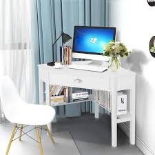22 Desks That Are Perfect For Small Spaces In 2020 Corner Computer Desk Corner Desk White Office Furniture