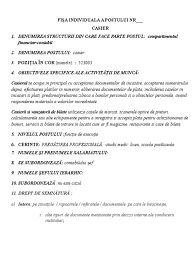 Postului a atributiilor si raspunderii angajatilor in domeniul securitatii si sanatatii. TriumfÄƒtor Disponibil DeseneazÄƒ Fisa Postului Pentru Casier Kris Catering Ro