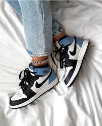 Nike Air Jordan 1 Mid Light Smoke Grey Black White Jordan 1 Retro High Obsidian Unc High Jordan Obsidian Retro Unc In 2020 Jordan Shoes Girls Hype Shoes Custom Nike Shoes