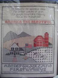 Check spelling or type a new query. America The Beautiful Counted Cross Stitch 12 X15 Vintage 1984 Unopened Patriotic Farming Farm House Red White Blue American Flag