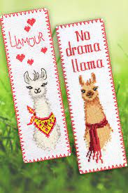 Llama Cross Stitch Bookmark Pattern No Drama Llama Instant Download In Pdf Cross Stitch Bookmarks Cross Stitch Cross Stitch Animals