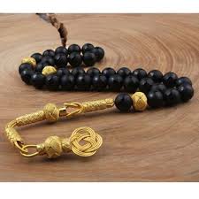 Black Onyx Tasbih With Gold Kazaz Imame Boutique Ottoman Exclusive Hering
