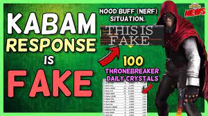 Maybe you would like to learn more about one of these? Fake News Is Spreading On The Hood Rework Kabam Respond 100 Thronebreaker Crystals More Mcn Youtube