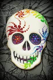 Day Of The Dead Sugar Skulls Pumpkin Cookies Decorated Halloween Sugar Cookies Sugar Cookies Decorated