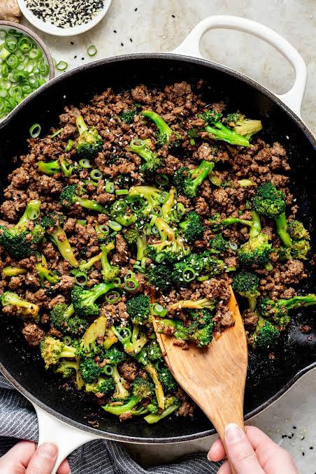 The final glistening stir-fry ready to serve, AI generated